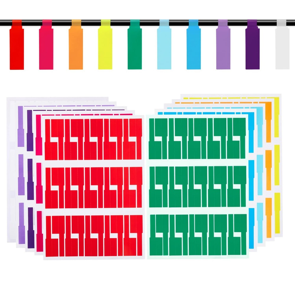 300 Pcs Cable Labels, Premium 10 Colors Wire Labels Electrical, Waterproof Co…