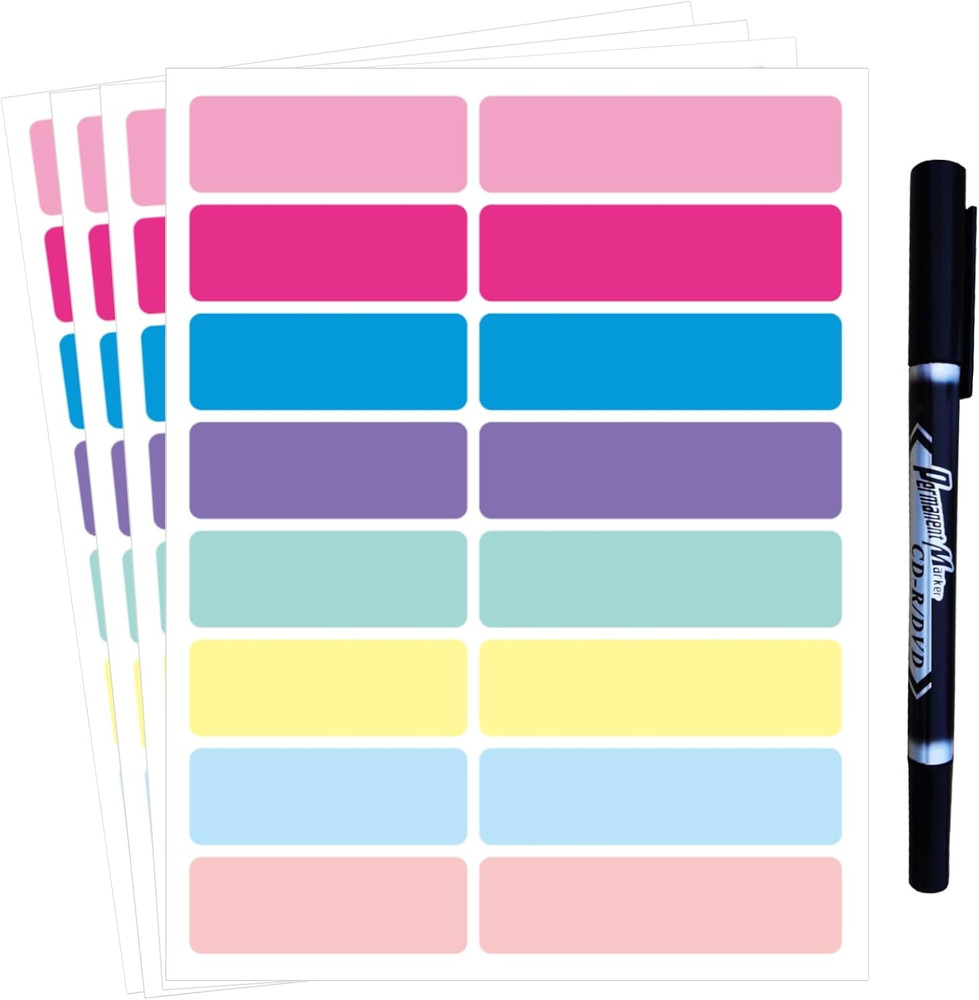 Waterproof Removable Labels Name Tags – 320PCS with Pen Adhesive Name Label Stic