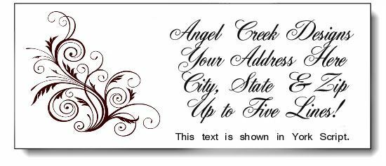 DARK Burgundy Scroll Wedding Bridal Shower Personalized Return Address Labels