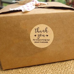 Thank You Stickers Kraft Business Roll 500 Labels 1.5 Inch Mailing Packaging
