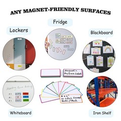 Dry Erase Magnetic Labels: 40PCS, 4×2” Magnets Name Tags Plates for School Cl…