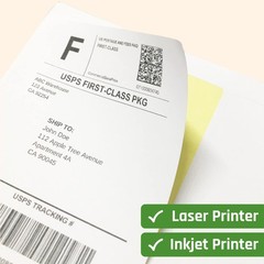 30 Sheets, Printable White Sticker Paper, Laser/Inkjet Printing – Matte, Letter