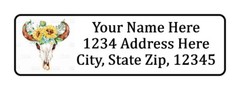 400 Boho Skull Flowers Personalized Return Address Labels. 1/2 inch by 1 3/4 in.