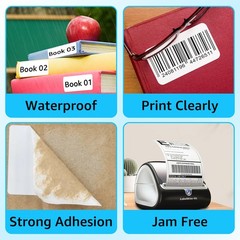 2 Rolls Book Spine Labels 1″ x 1-1/2″ for Dymo LabelWriters 30347 330 400 450 BC