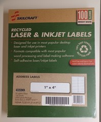 Skillcraft Address Labels 1″ x 4″, 2000 Qty, Laser Inkjet