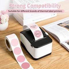600 PCS Round Thermal Label Stickers, 2 Inch Pink Gradient Circle Direct Thermal