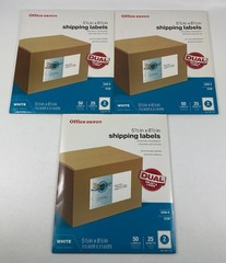 Office Depot 5.5″ X 8.5″ Shipping Labels Set Of 3 with 50 Labels Each Set