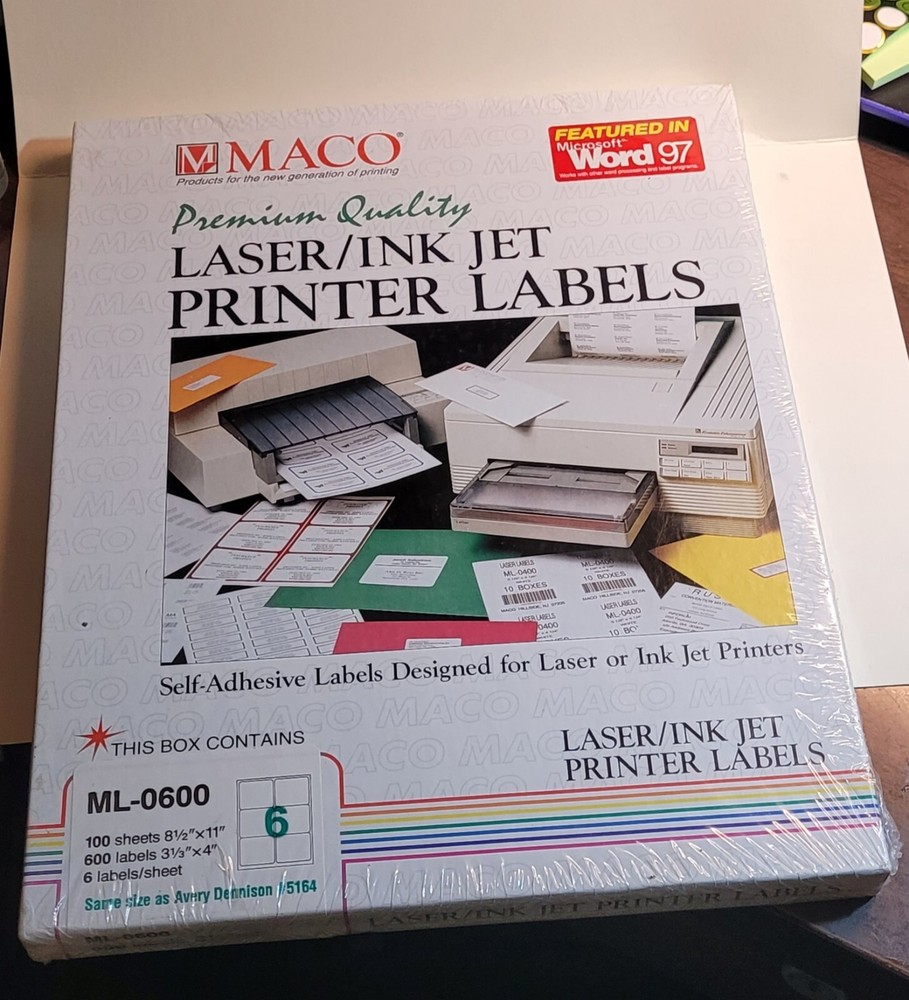 Laser/ Ink Jet Printer Labels 600 Count Self-Adhesive FREE SHIPPING