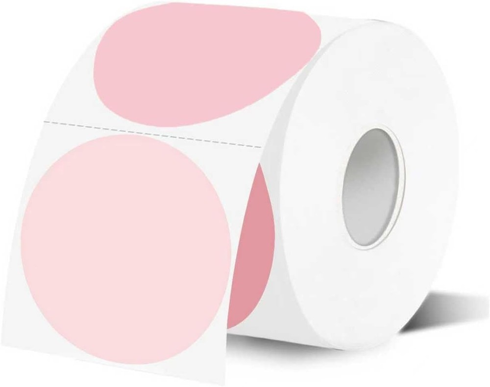 600 PCS Round Thermal Label Stickers, 2 Inch Pink Gradient Circle Direct Thermal