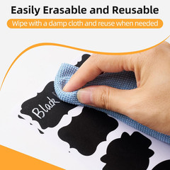 360Pcs Chalkboard Labels – 2.1X1.4 Inch Reusable Blackboard Stickers with 2 Whit