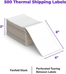 Black and White 4×6 Shipping Labels – 500 Pack with Ultra Strong Adhesive