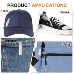 50Pcs Hard Tags AM 58kHz Tag 2.56″Length with Pins Lanyards, Light Gray