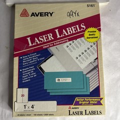 Avery® Address Labels for Laser Printers 5161®,1″ x 4″, 67 Sheets 2000 Labels.