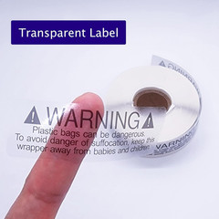 1000 Labels 1X3 Inch Transparent Suffocation Warning Label Choking Hazard Self A