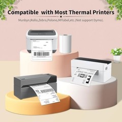 4×6 Thermal Shipping Labels 500 PCS 2 Rolls White Perforated Strong Adhesive