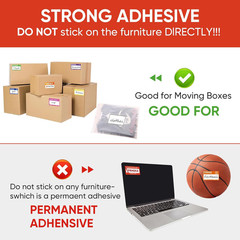 400 PCS 3.5 X 2 Inch Large Moving Labels for Boxes, 9 Color Coded Moving Sticker