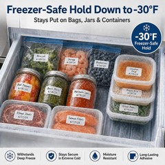 1200 Removable Freezer Labels 1X2 Inch Waterproof, Oil & Tear Resistant Blank Fo