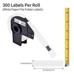 6 x 300 Paper File Folder Labels (0.66 in x 3.4 in) DK-1203 DK1203 For Brother