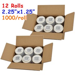 12 Rolls 2.25″ x 1.25″ Direct Thermal Shipping Labels 1000/Roll for Zebra LP2824