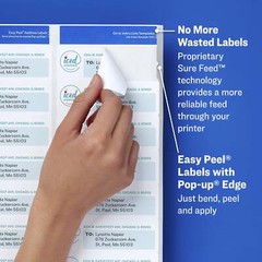 1″ x 2-5/8″, Paper, Matte White, Laser, Sure Feed, 750 Labels (5260)