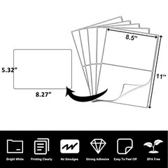 Half Sheet Premium 8.5×5.5 Shipping Label Round Corner Self Adhesive 2 per Sheet