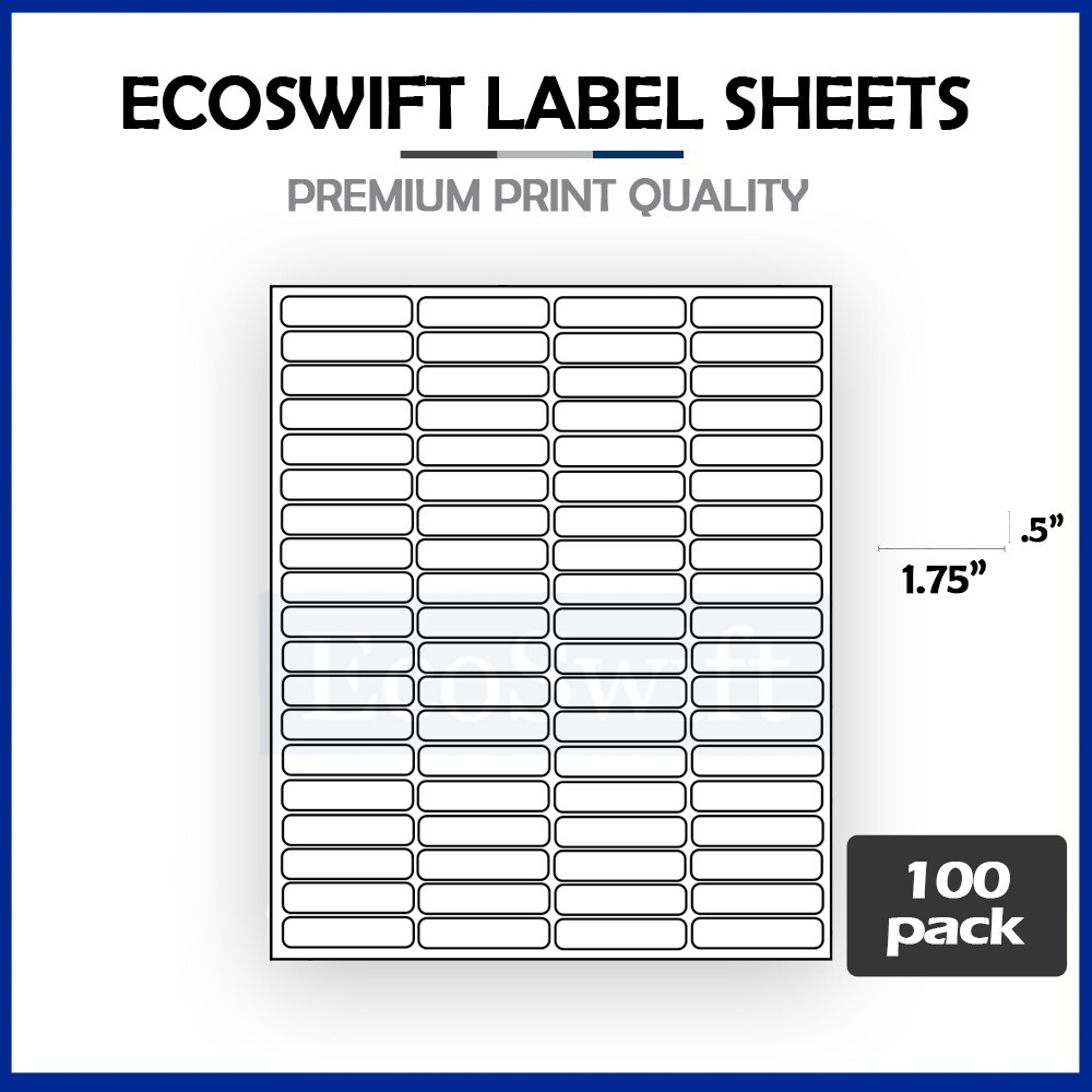 8000 Address Labels Laser Ink Jet 80UP 80 labels Per Sheet 1.75×0.5 100 Sheets