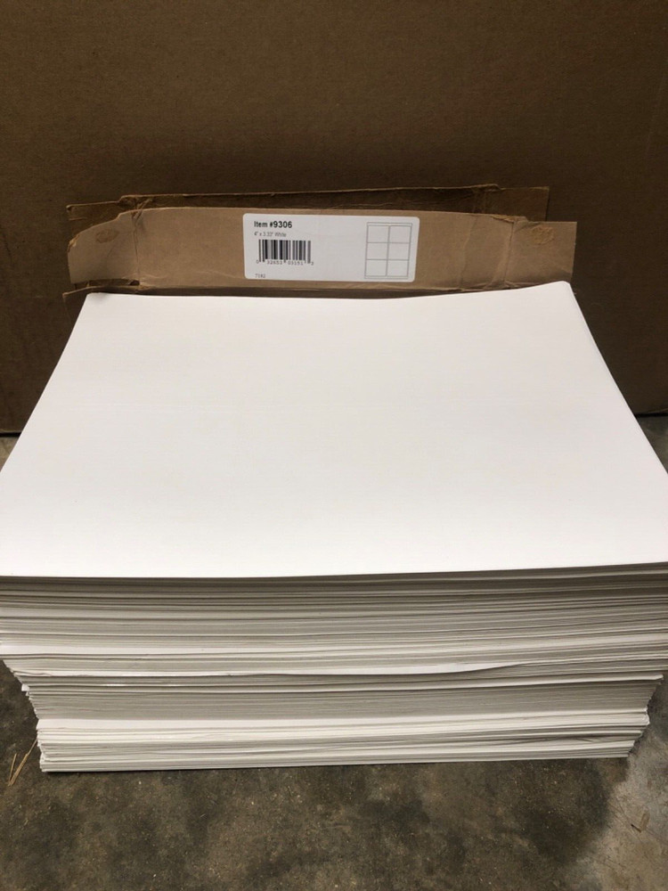 4,470 Rectangle Adhesive 4×3.33′ Shipping Labels FBA 745 Sheets- 6 Labels Page