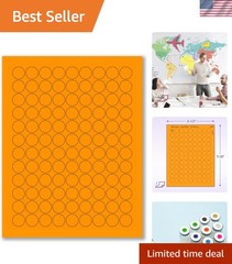 Neon Orange Fluorescent Labels – 2700 Count for Easy Organization & Crafting