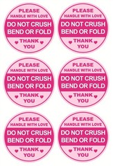 Do Not Crush Bend or Fold Sticker,2inch 300pcs Pink Cute Do Not Crush Shippin…