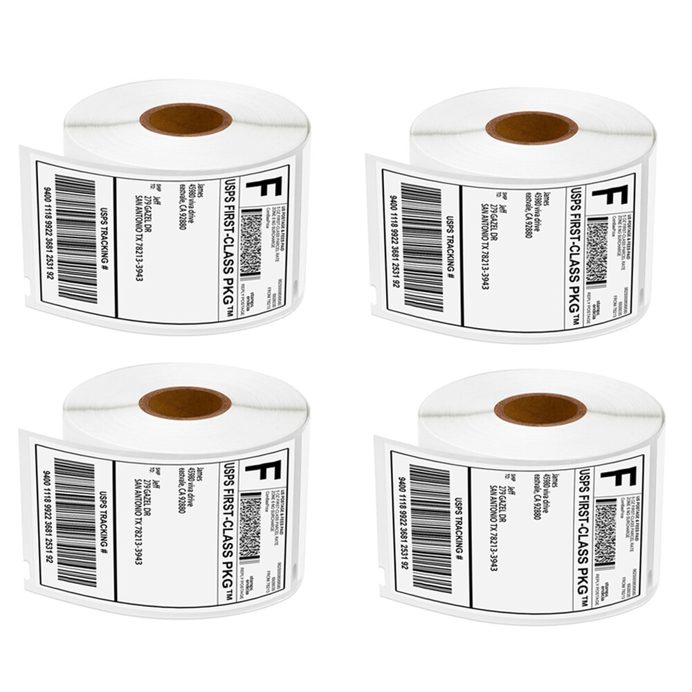 4 Rolls White Shipping Labels For Dymo 30256 2-5/16″ x 4″ Label Writer 450 Turbo
