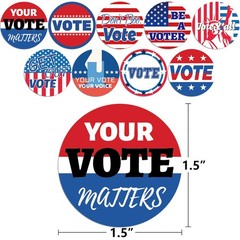 500 Pcs Vote Stickers Roll White Red Blue Self Adhesive Labels Patriotic for …