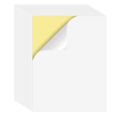 100 Sheets 8.5×11 Inch Full Sheet Label Sticker Paper Printable White Paper