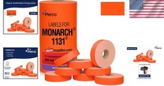 High Quality 0.75×0.4375” Fluorescent Red Labels for Monarch 1131 – 8 Rolls