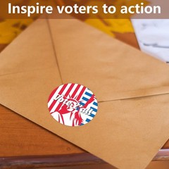 500 Pcs Vote Stickers Roll White Red Blue Self Adhesive Labels Patriotic for …