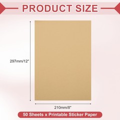 Printable Sticker Paper 50 Sheets 8″x12″ A4 Self Adhesive Dark Brown