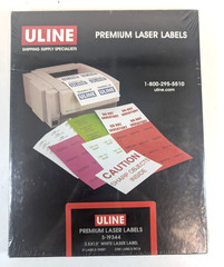 Uline Premium Laser Labels 2.5×1.5 White Lase Labels 2100 labels