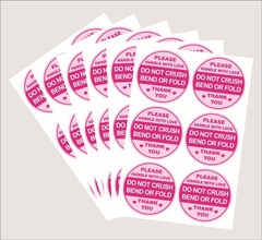 Do Not Crush Bend or Fold Sticker,2inch 300pcs Pink Cute Do Not Crush Shippin…