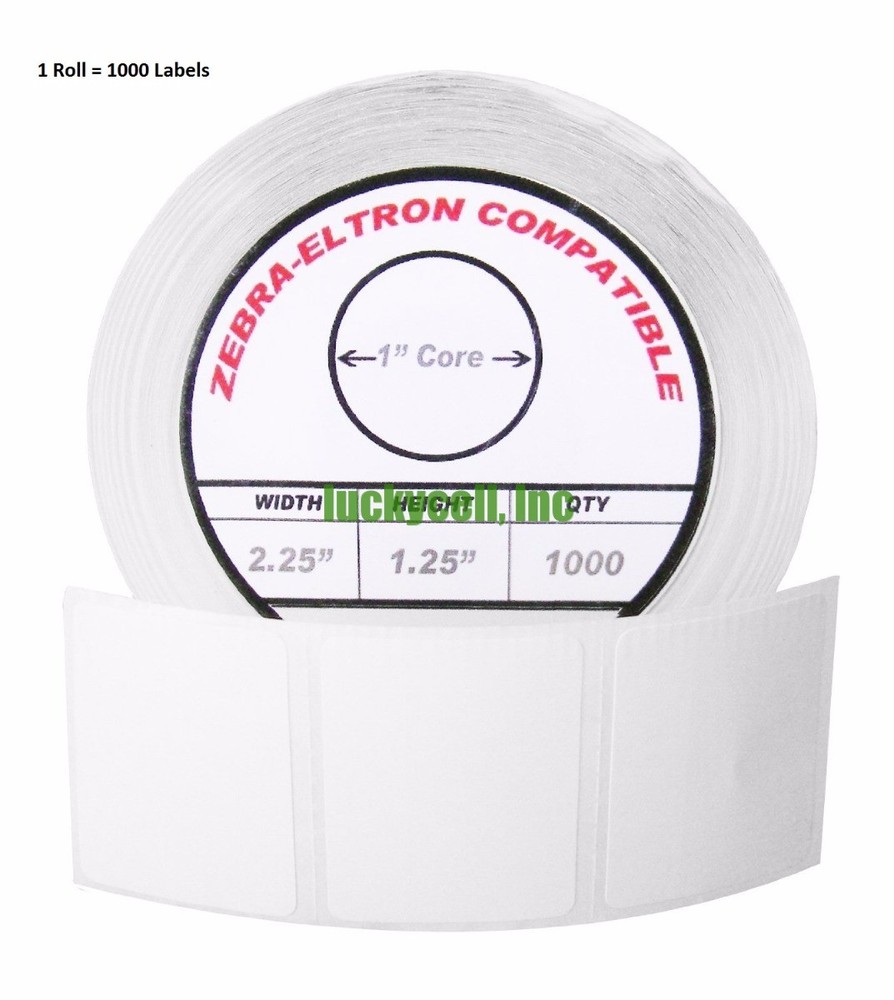 4 Rolls 2.25×1.25 Direct Thermal Shipping Labels – 1000/roll for Zebra LP2824