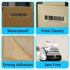 130/Roll Clear Address Labels 1-1/8″x3-1/2″ for Dymo 30254 LabelWriter 450 Duo