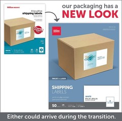 Office Depot® Brand Inkjet/Laser Shipping Labels, Rectangle, 5 1/2″ x 8 1/2″,