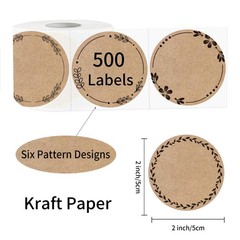 2″ brown label stickers for jars and lids, kraft sticker labels for pantry, m…