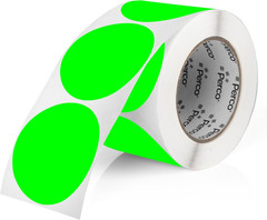 Fluorescent Green 3-Inch round Circle Dot Sticker Labels with Easy Peel Perforat