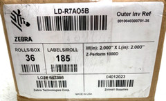 NEW Lot of 30 Zebra LD-R7AO5B Z-Perform 1000D 2″ X 2″ Paper Labels 185 Per Roll