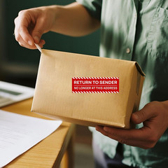 100PCS Return to Sender Not at This Address Stickers,Self Adhesive Labels Please