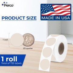 Ivory 1Inch Perforated Circle Dot Thermal Sticker Labels — 735 Stickers/Roll,…