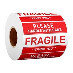 500 Pcs 3×2 Inch Mailer Fragile Stickers Handle with Care Labels for Shipping