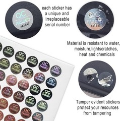 1100Pcs 0.39 Inch QC Passed Tamper Proof Stickers Silver High Security Tamper Ev