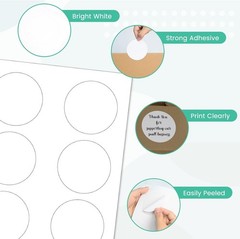 3” Diameters Round Printable 150 Labels Sticker Labels for Laser/Inkjet Prin…
