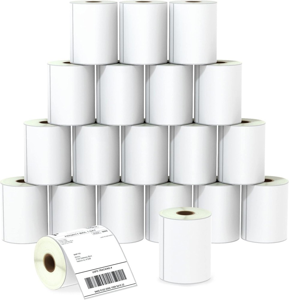 BETCKEY – 4″ x 6″ (102 mm x 152 mm) Blank Shipping Label [20 Rolls, 5000 Labels]