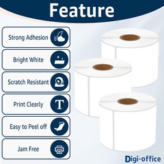 3 Rolls 500 Labels 4X6 Shipping Direct Thermal for Zebra LP 2844 Eltron ZP450